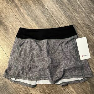 NWT ✨ Lululemon Pace Rival Skirt (Long) Heather Lux Multi Black / Black Sz 4
